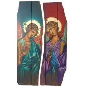 Archangels on aged wood
