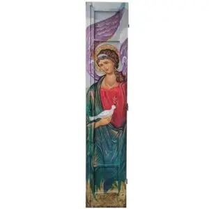 Archangel on old Wooden Window