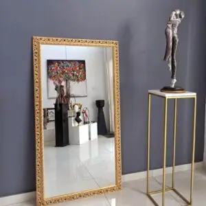 Embossed Mirror With Classic Gold Frame