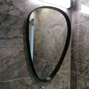 Shape mirror with black frame and depth