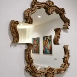 Shape Mirror With Carved Frame