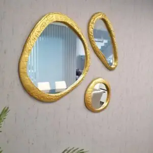 Mirror compositions with embossed frame