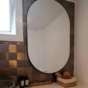 Oval Mirror With Black Frame