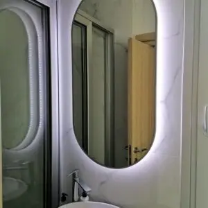 Oval mirror with frame and Led Light