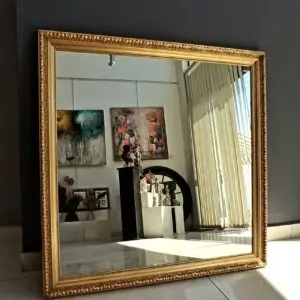 Classic mirror with double golden frame