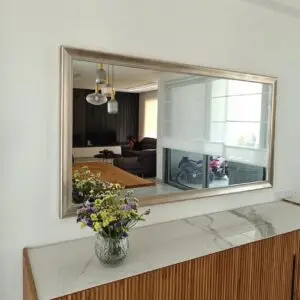 Rectangular mirror with Italian champagne frame
