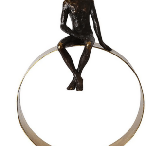 Man On Round Shelf Decoration-A