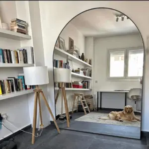 Arch Mirror Design with Black metal
