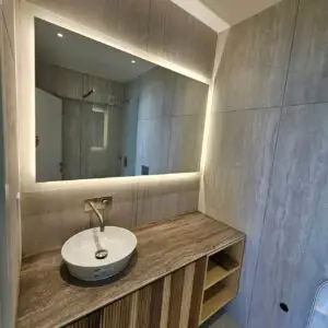 Rectangle frozen sides LED mirror without frame