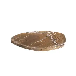 Shaped stone plate - coffee colour