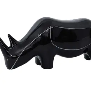 Hand painted rhino ornamment A-B