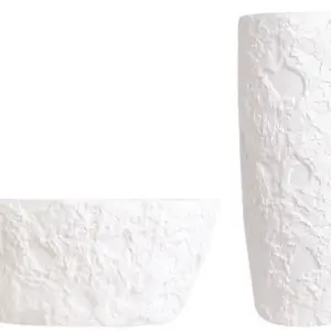 White handmade ceramic vase A-B