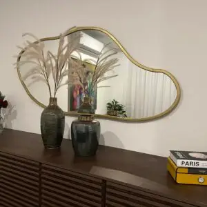 Irregular wood mirror