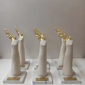 Corporate Gift - Figure with gold wing