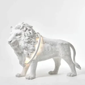 lion, lamp, white, circle lamp