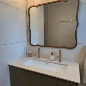 Irregular Mirror with wooden frame