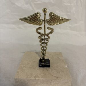 Medical badge on marble