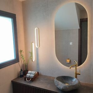 Oval Frameless Mirror with LED