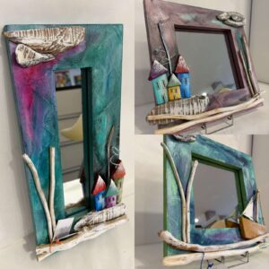 Mirrors with frame and ships