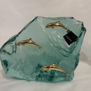 Dolphins on glass