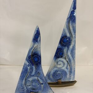Blue Boats in Glass