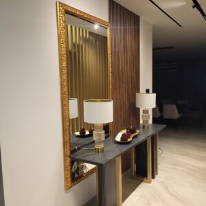 Mirror with gold frame