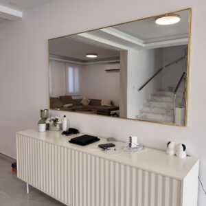 Mirror with aluminum gold frame