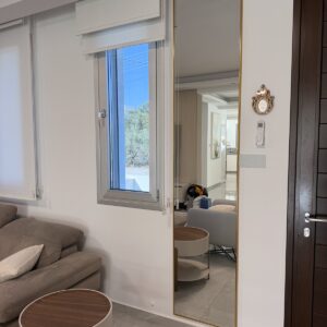 Mirror with aluminum gold frame